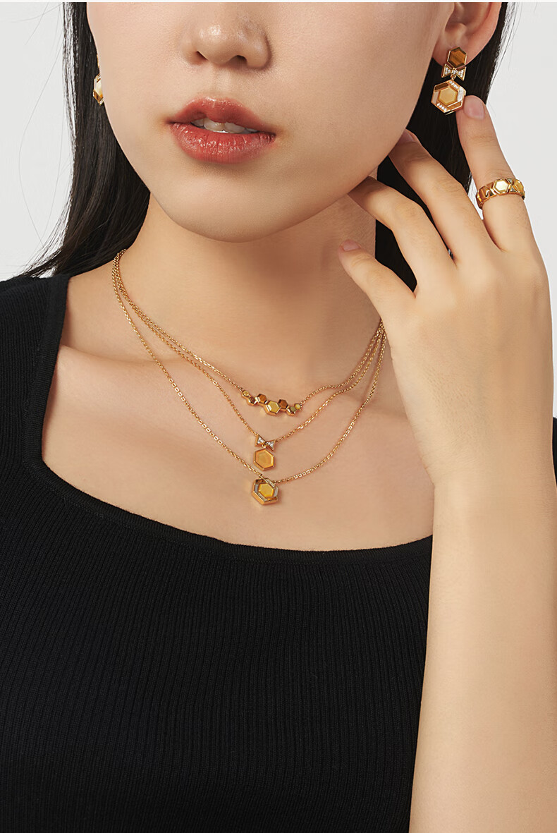 LOLA ROSE Honeycomb Series Necklace, Gemstone Necklace, Birthday And Holiday Gift for Girlfriend, Anniversary Present, Mid-Autumn Festival Gift 3