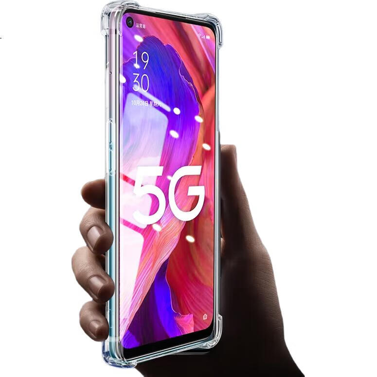 Чехол Freeson для OPPO A93/A93s, простой, тонкий, с полной защитой камеры, анти-капля, прозрачный, мягкий чехол [Угловые воздушные подушки - с ремешком] Прозрачный