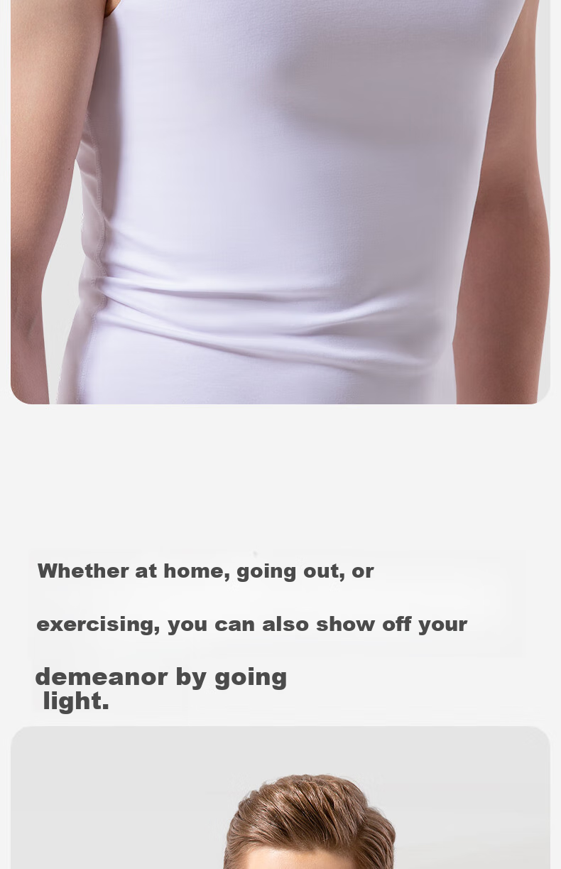 Jianyun Seamless Modal Tank Top for Men, Close-Fitting Athletic Undershirt, Thin Fitness Vest, Summer Undershirt Base Layer 8