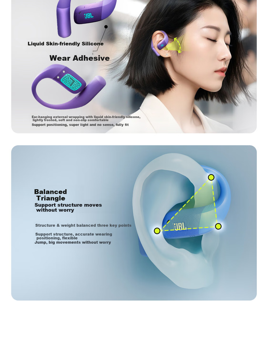 JBL ZONE [Wang Chulin's Choice], Yuedong Huan, True Wireless Open-Style, Sports Earphones, Ear-Hook Bluetooth Headphones, Compatible with Apple 18 Pro, Coast Blue 10