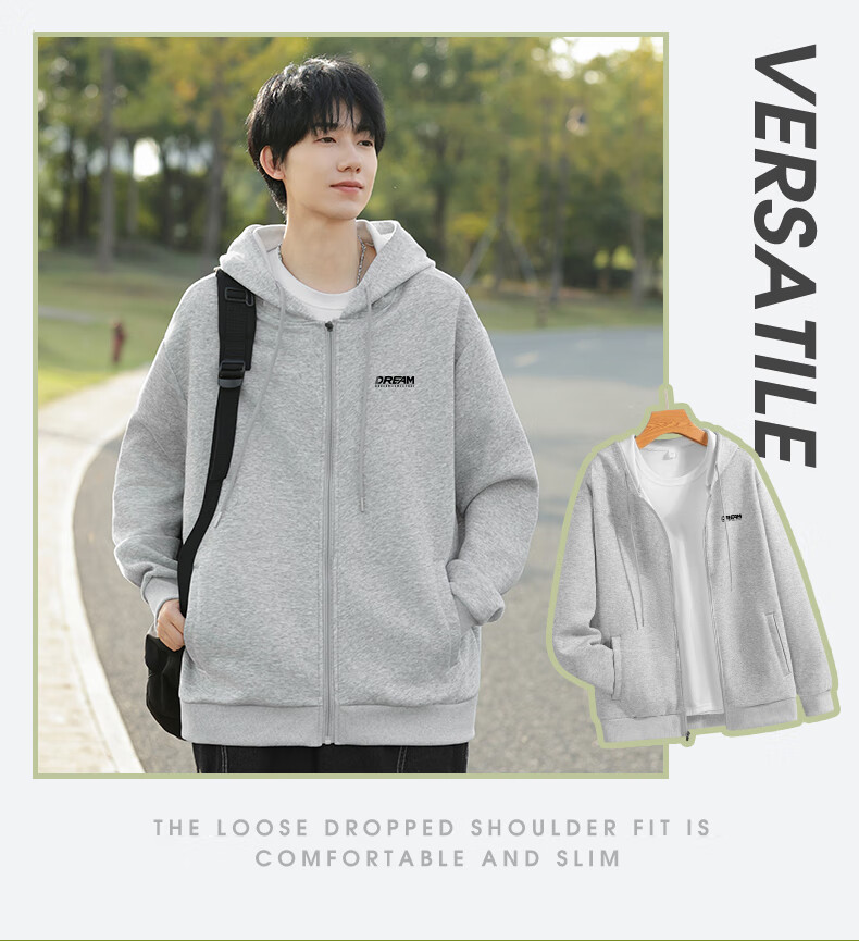 Warrior Hoodie Jacket for Men, Versatile Spring And Autumn Loose Casual Knit Cardigan Sweatshirt Sports Outerwear 21