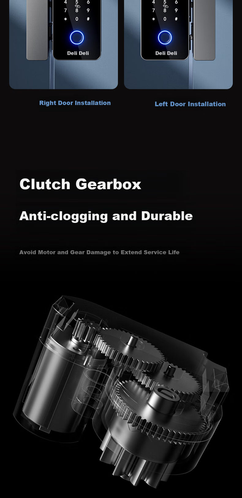 Deli Glass Door Lock Attendance Access Control All-In Smart Lock Fingerprint Password Lock Street-Friendly Rainproof Office Glass Door Anti-Theft Mini Program Management AL126 8