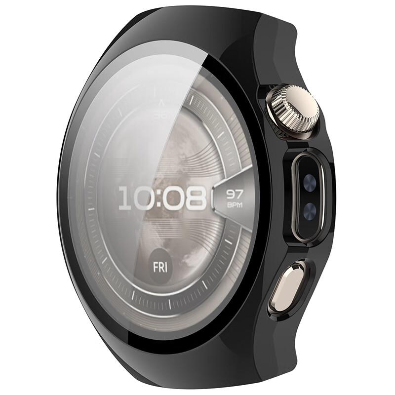 KMaxAI Watch 5 46mm Protective Film And Hard Case, All-In Full Protection Cover, Screen Protector Anti-Scratch Anti-Fingerprint Anti-Drop Tempered Glass Film, Black
