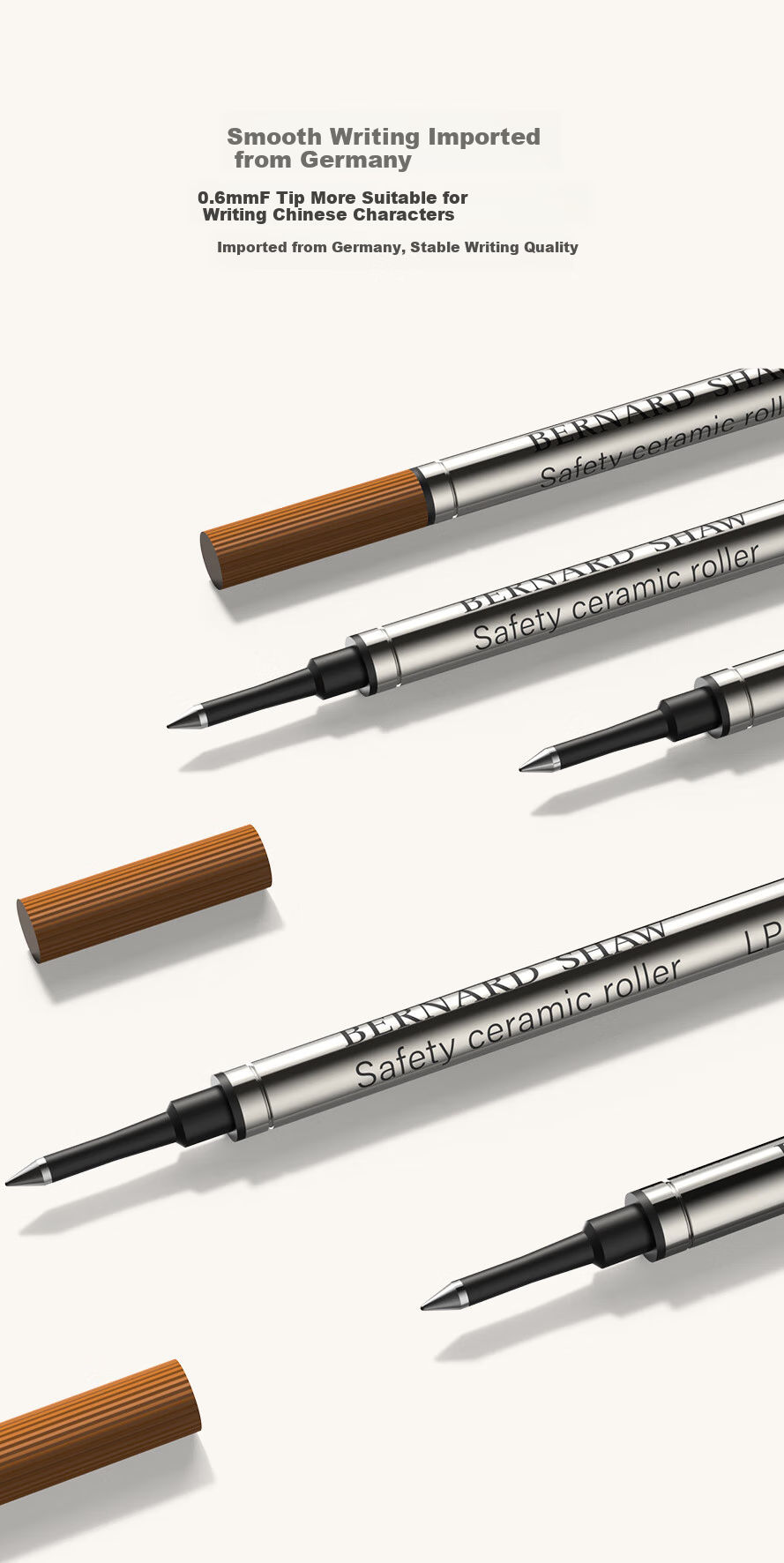 Bernard Shaw Refill Ballpoint Pen Refills, Black, Pack of 2 3
