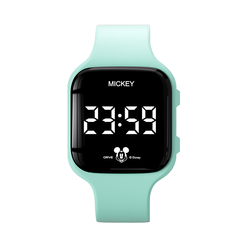 Disney Mickey Kids Sports Watch Student Luminous Waterproof Silent Vibration Alarm Clock Electronic Watch for Boys and Girls Middle and High School