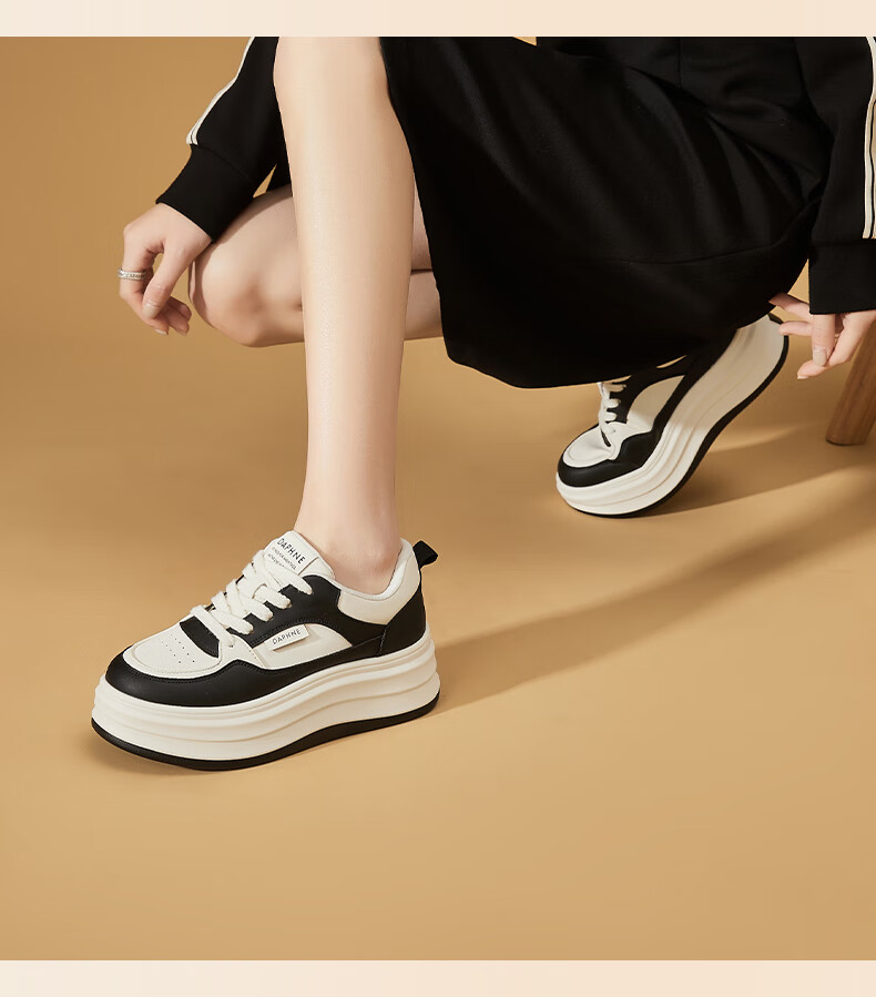 DAPHNE Women's White Sneakers 2026 New Spring Casual Thick-Soled Sports Shoes Women's Skate Shoes 8