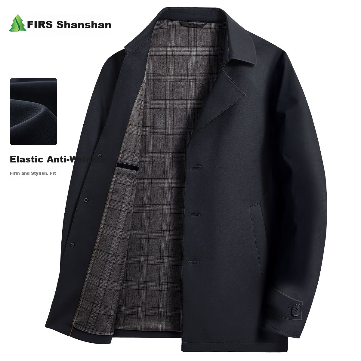 FIRS Flip Collar Jacket, Mulberry Silk, Business Casual, Elastic, Wrinkle-Resistant, Crisp And Smooth, Breathable, Anti-Pilling