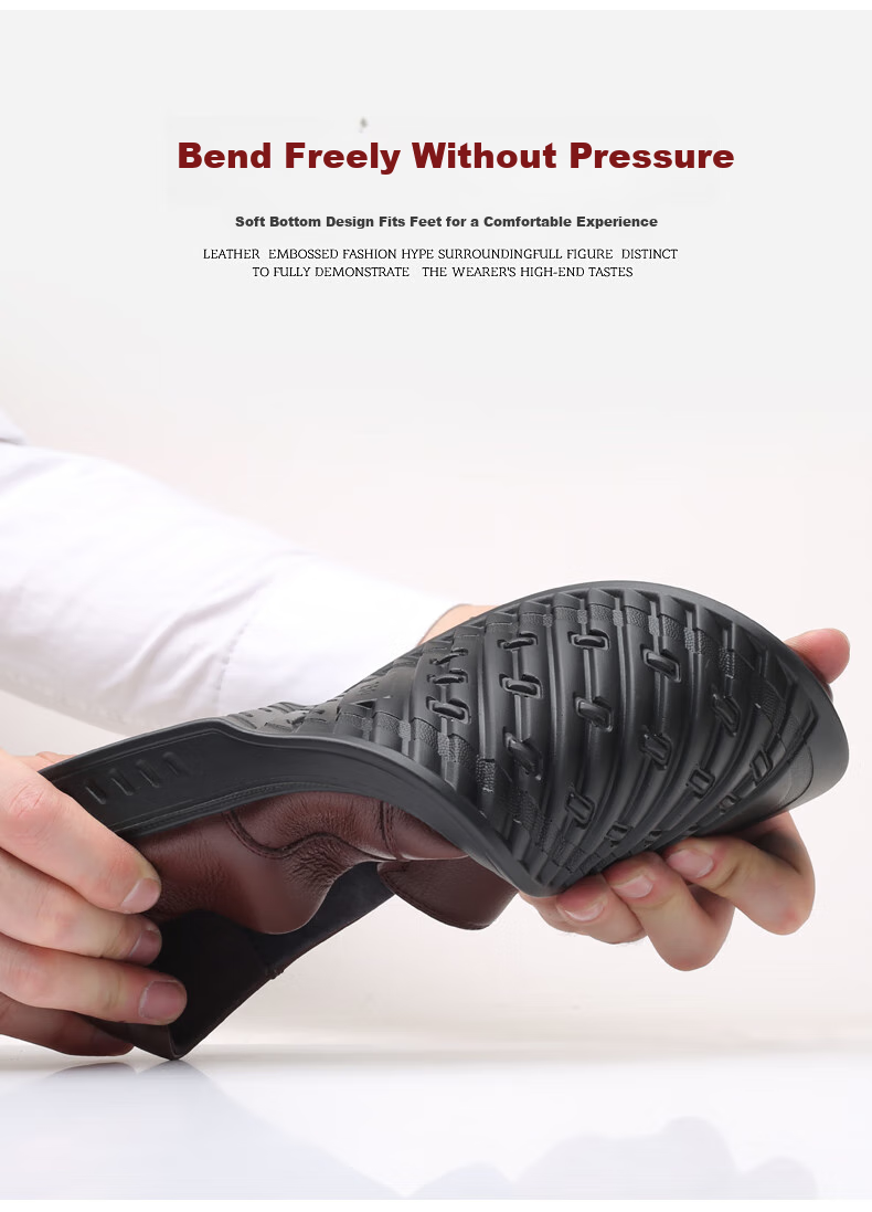 LAORENTOU Men's Leather Shoes, Business Comfortable Slip-On Shoes, Soft-Soled Driving Shoes, Lightweight Dad Soft Leather Shoes, A90194, Black, Size 40 4
