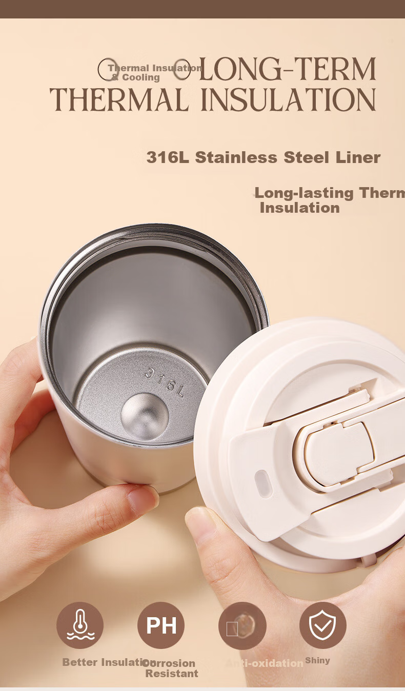 FUGURNG BESTJOY Insulated Mug Coffee Cup 316L Stainless Steel Portable Car Cup for Men And Women, Hope 520ml 7