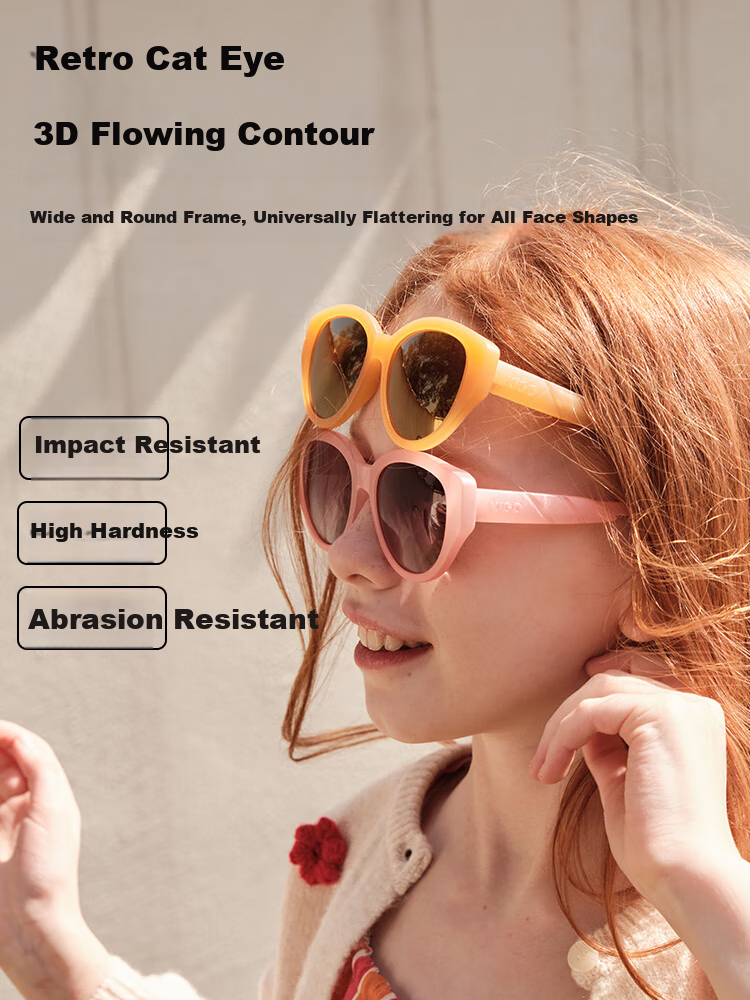 Kigo Fashion 2025 New Polarized UV Protection Sunglasses, Retro Versatile for Older Children, Glass Yellow (6-12 Years Old) 3