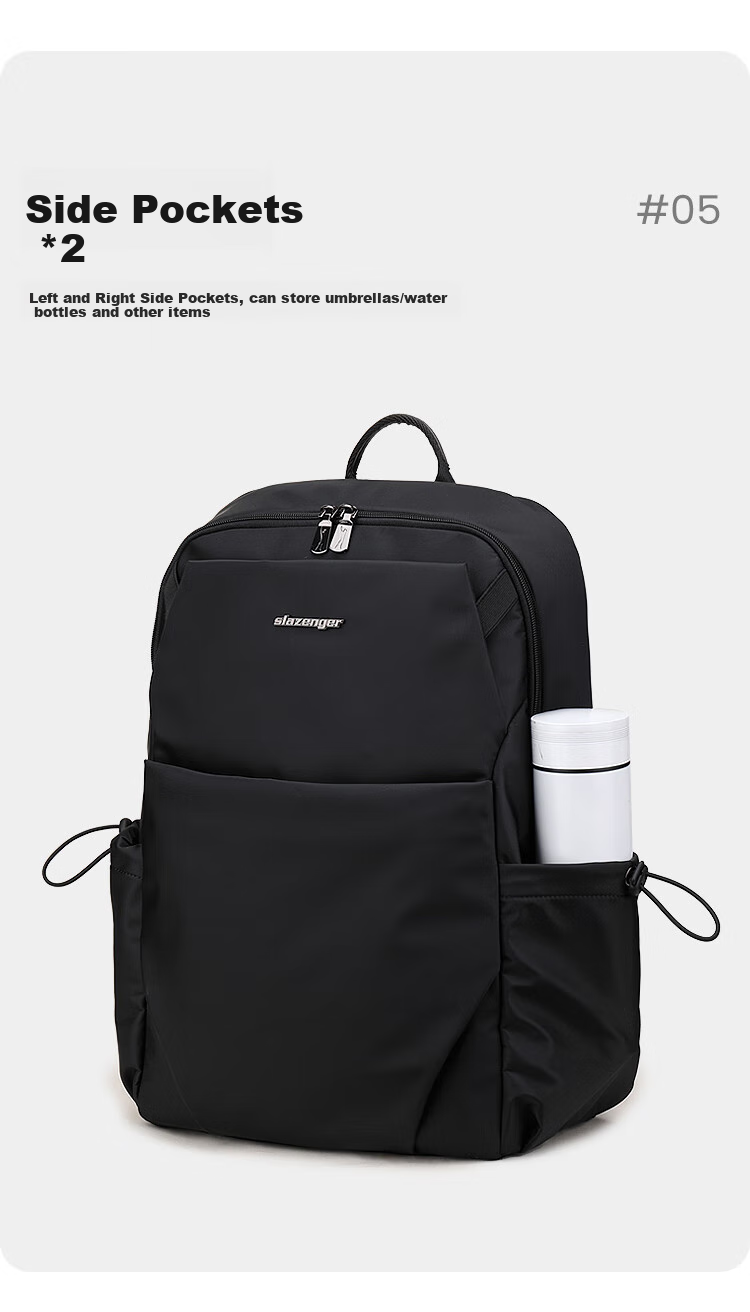 Slazenger Backpack for Men, New Lightweight Travel Bag, High School And College Student Bookbag, Large Capacity Men's Backpack, Black 9
