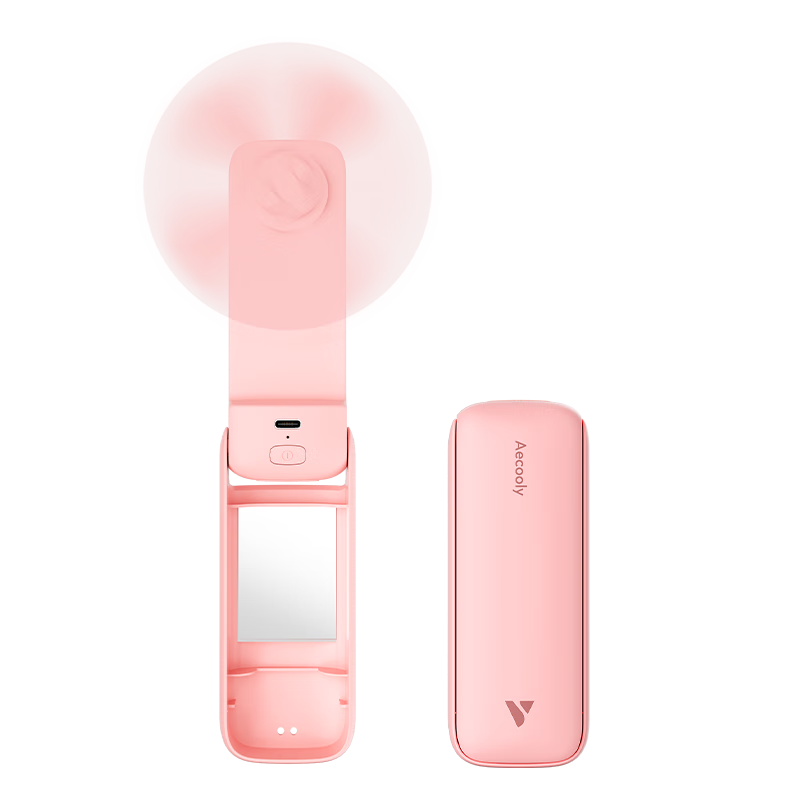 Aecooly Portable Mini Handheld USB Turbo Fan Small Personal Summer Fan for Students Dorm Office Desktop Rechargeable Long Battery Life High Wind Power