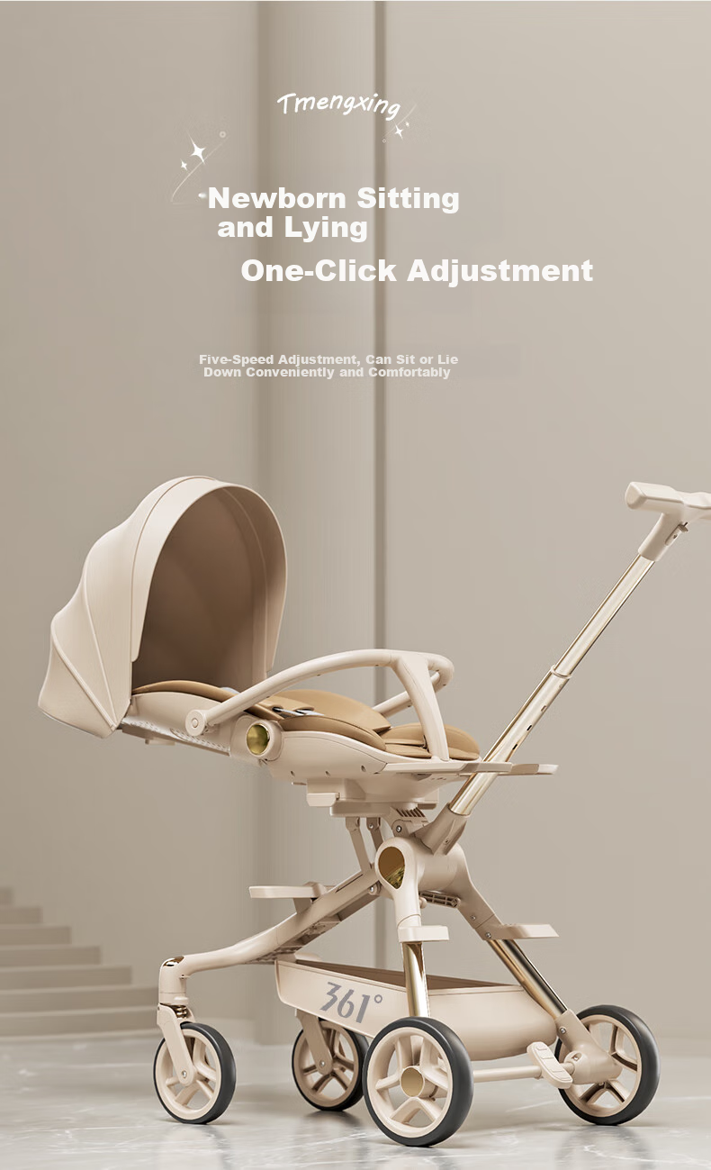 361° Stroller for 0-3 Years Old, Shock-Absorbing, One-Button Folding, High Landscape Design, Baby Walking Aid, Can Sit Or Lie Down, Sunshade Canopy Y3 3