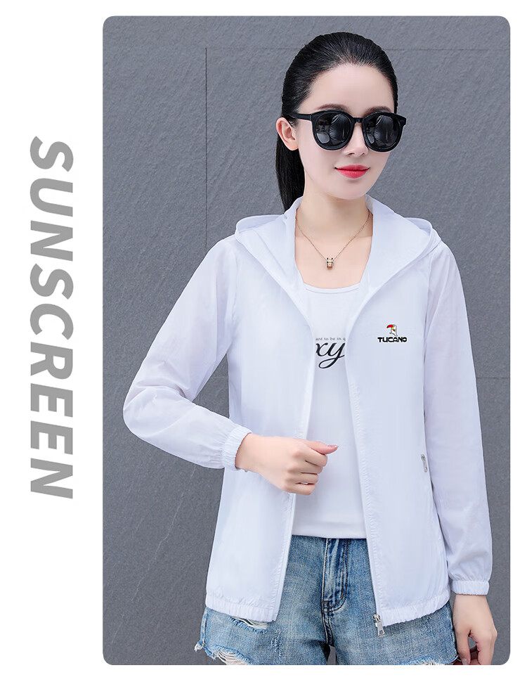 Woodpecker Women's Ice Silk Sun Protection Jacket Summer Hooded Breathable UV Protection Outdoor Sunscreen Coat Blue L 14