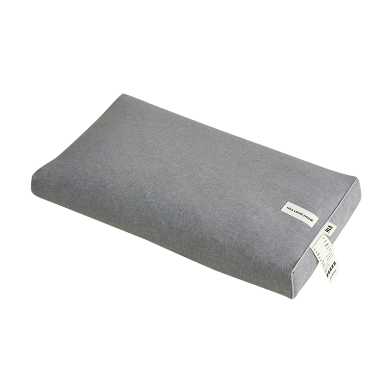 HLA Natural Buckwheat Pillow, All-Cotton Pillow Core, Breathable Sleep Pillow with Adjustable Height Cervical Pillow, Single Pack, Gray