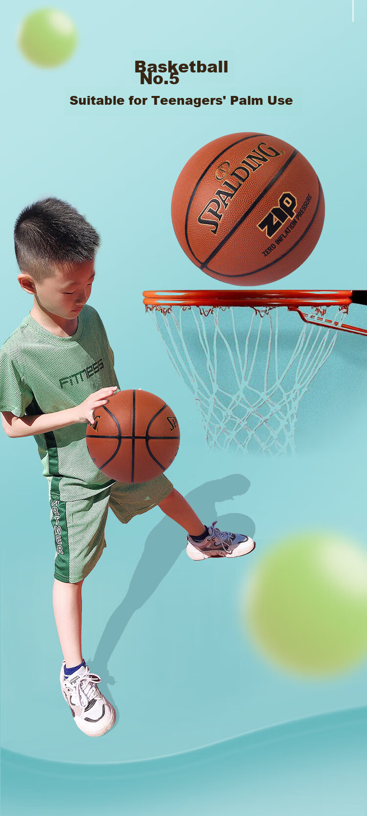 SPALDING Children's Size 5 Youth Basketball, Lightweight Training PU Ball, Suitable for Indoor And Outdoor Use, Model 76-893Y 3