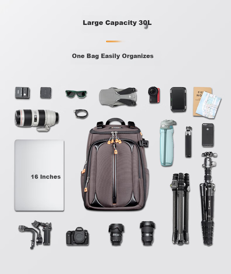Pulewei DSLR Camera Bag, Backpack Photography Bag, Digital Canvas Outdoor Waterproof Travel Backpack 7