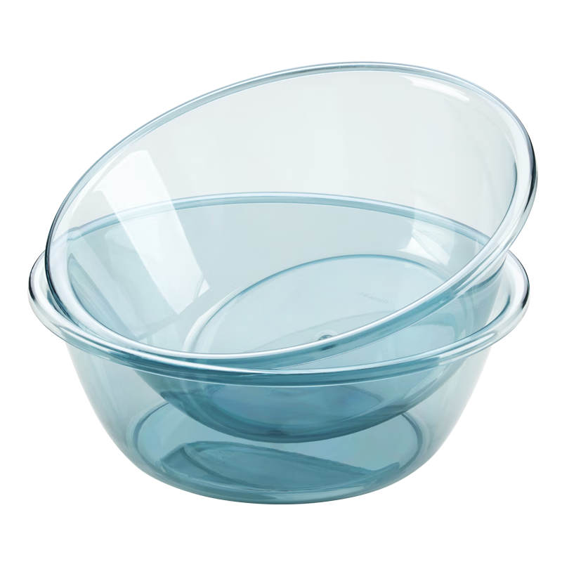 CHAHUA Plastic Basin, 37cm, 1 Piece, Large Face Washing Basin, Vegetable Washing And Laundry Basin, Thickened Transparent Foot Bath Basin, Foot Washing Basi