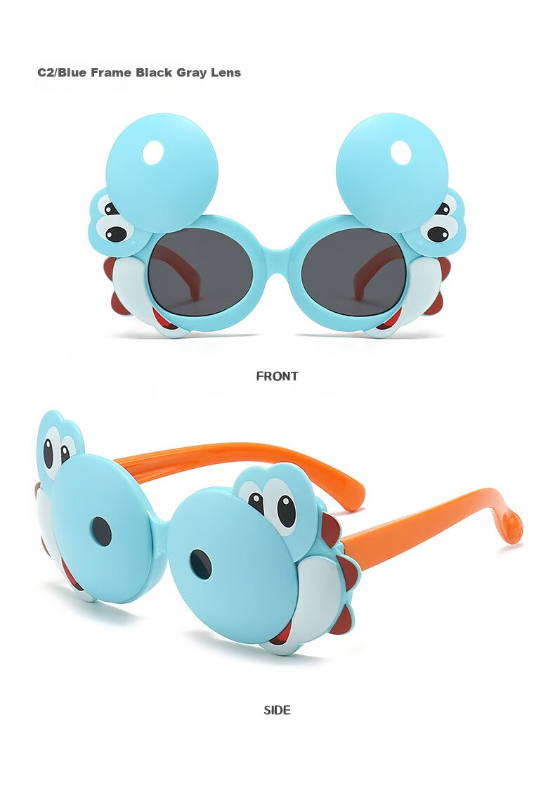 DRATRA Children's Sunglasses, 3D Shaped Flip-Up Sunglasses for Boys And Girls, Dinosaur Cartoon Cute Baby Glasses, Father's Day Gift 4