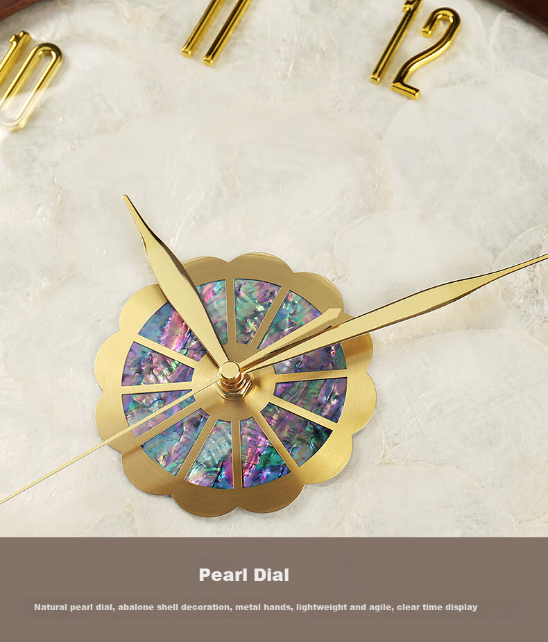 Hense Solid Wood Wall Clock, Living Room Wall-Mounted Timepiece, Luxury Wall Clock for Dining Room, Home Quartz Clock HW7012 Large Size 40cm 9