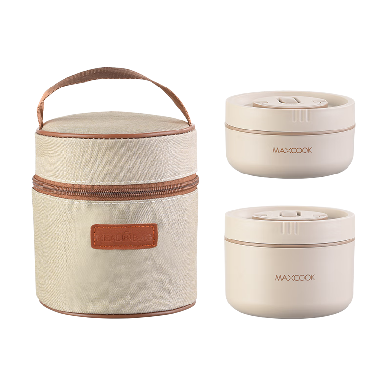 Maxcook Insulated Lunch Box 304 Stainless Steel Microwaveable Bento Box with Bag MCFT1248