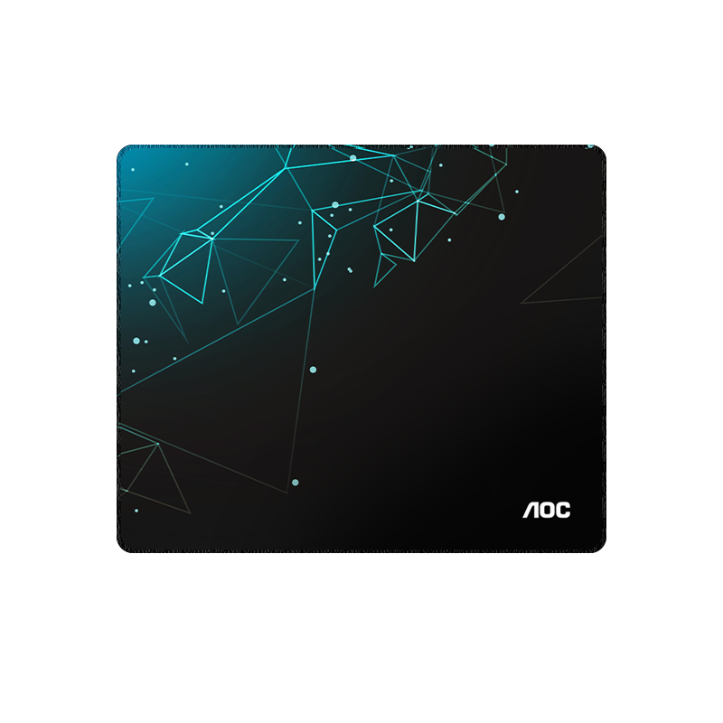 AOC Gaming And Office Mouse Pad, Medium And Small Size, 360*300*4mm, for Office Keyboard, Computer Desk Pad, M102L/93, Geometric Blue And Black Color