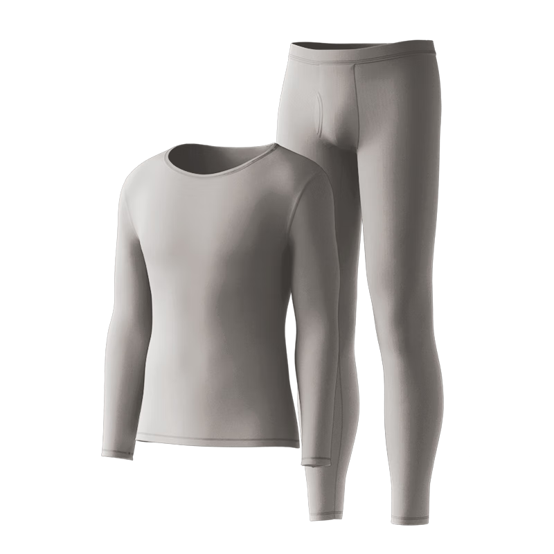 HLA [Chen Zheyuan's Choice] Thermal Underwear for Men, 230g Double-Sided Fleece, Antibacterial Heating Patch, Autumn Top And Bottom Set