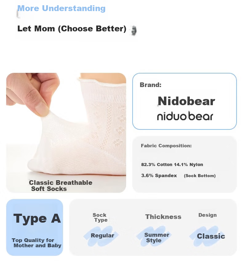 Niduoxiong Children's Socks, Summer Thin White Style, Baby Pure White Socks, Children's Mesh Breathable Small White Socks with Lace Trim 6
