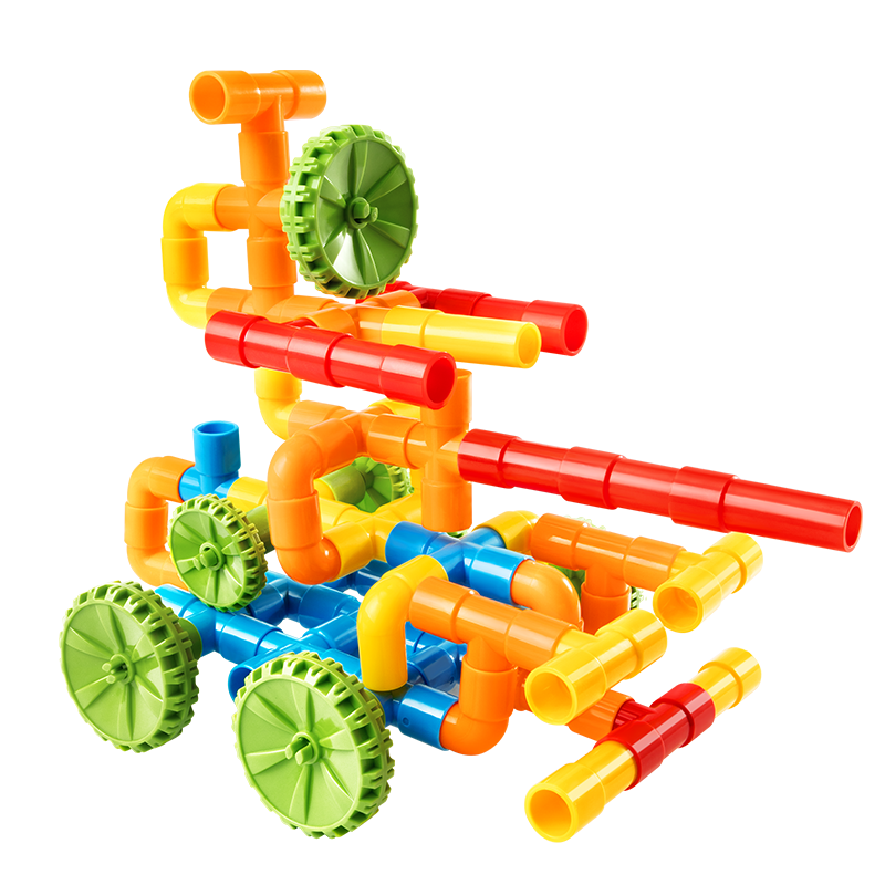 Yisrui Water Pipe Building Blocks Large Particle Assembly Toy for Children Ages 3-6 Boys and Girls Birthday Gift Plastic Snap-Together Blocks