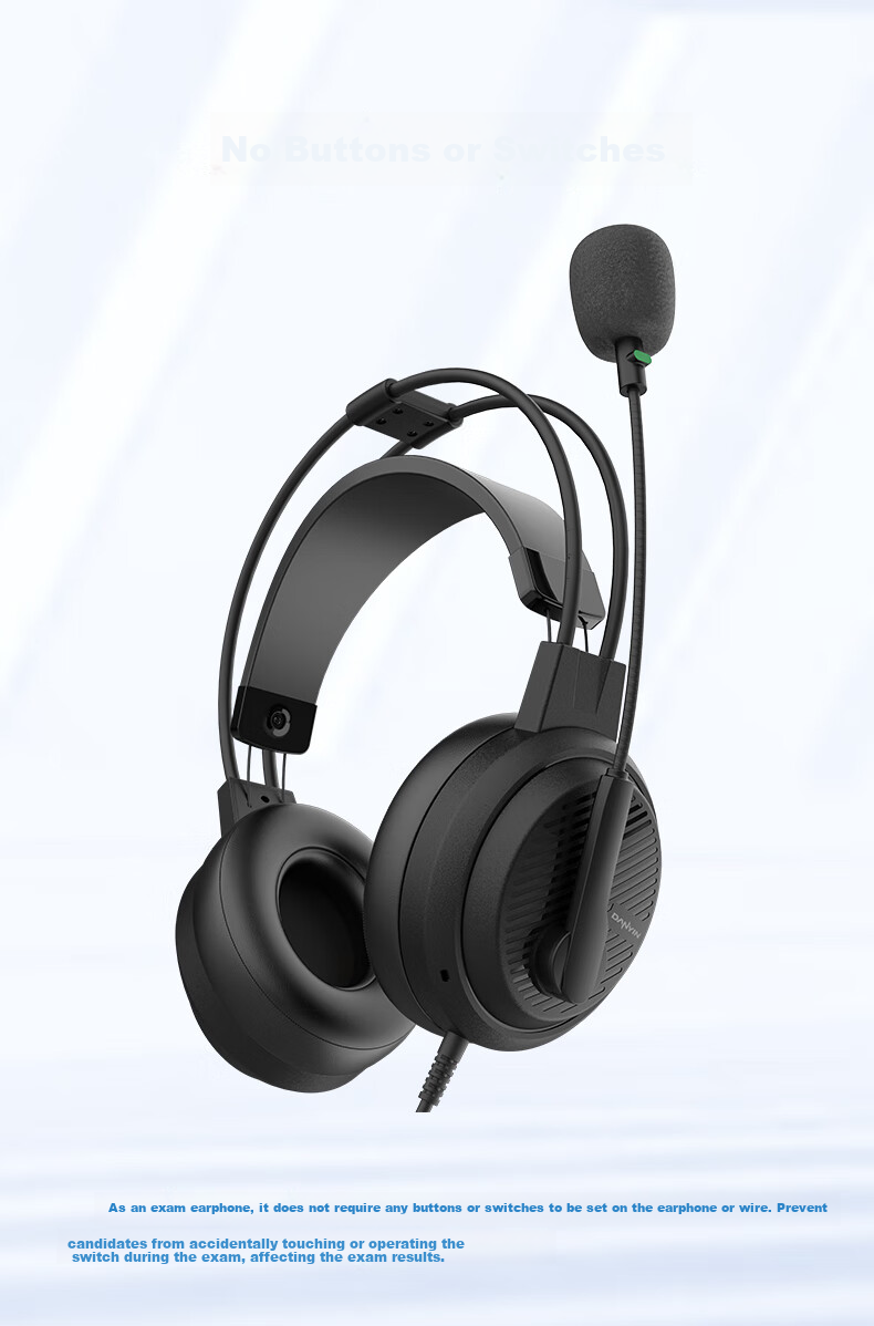 DANYIN D5000 English Listening And Speaking Exam Headphones, Wired with Microphone, for Training, Middle And High School Students, Human-Machine Dialogue, Speech Recording, Follow-Along Headset with Microphone, Dual Plug-I 3
