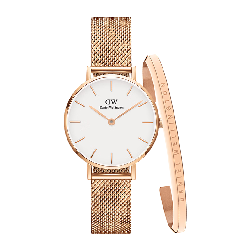 DanielWellington DW Classic Gold Watch Bracelet Set, Niche Luxury Quartz Wristwatch for Women, Birthday Gift for Girlfriend