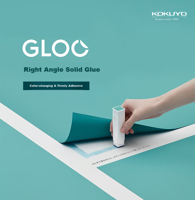 KOKUYO GLOO Color-Changing Solid Glue Stick L Size Blue 40g TA-G313-1P - Japan Stationery Award Winner 2