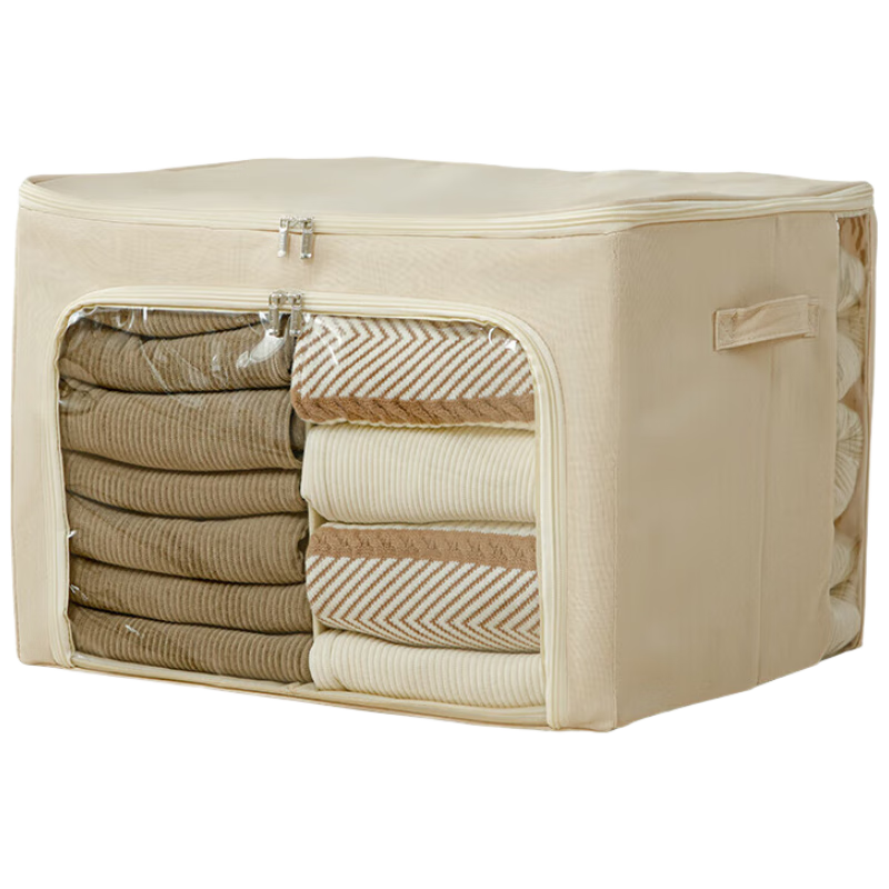 KATEI STORY Antibacterial Clothing Storage Box, Home Fabric Storage Container, Moisture-Proof Garment Organizer, Dorm Extra-Large Size