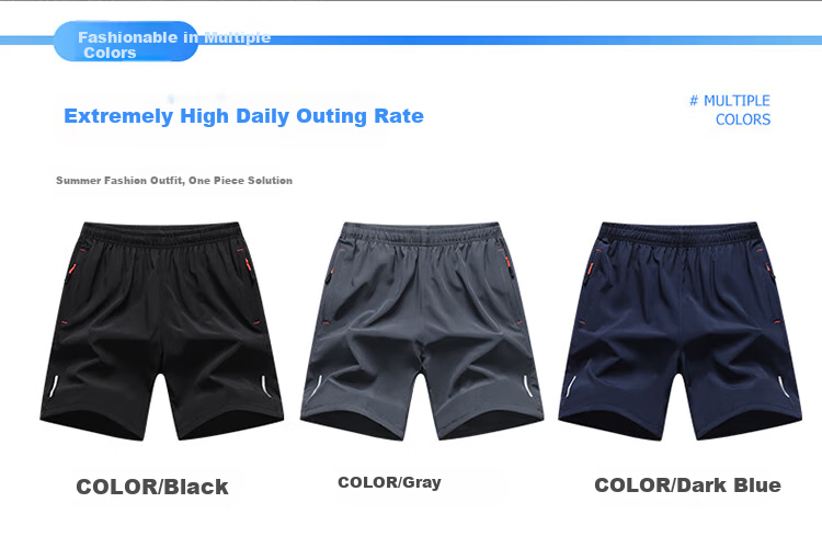 ROMON Men's Shorts, Summer Lightweight Ice Silk Loose-Fit Athletic Casual Three-Quarter Length Shorts, Lake Blue, 4XL 8