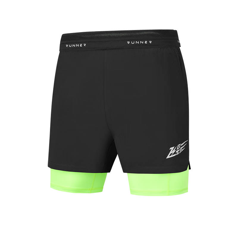 QIAODAN Feiying PB Men's Five-Point Professional Marathon Running Fake Two-Piece Sports Shorts