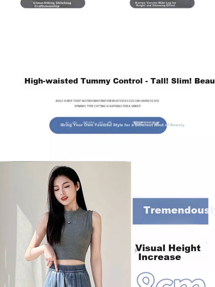 Yishangmei Tencel Jeans for Women, 2026 New Spring And Summer Thin Style, Slimming Casual Pants for Petite Figures, Loose Wide-Leg Trousers 12