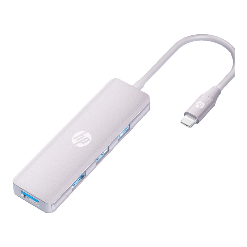 HP TypeC Expansion Dock, TypeC to USB Hub, High-Speed 3.0 Splitter Expansion Dock Adapter Converter, USB Extension Cable, CT210, Pink