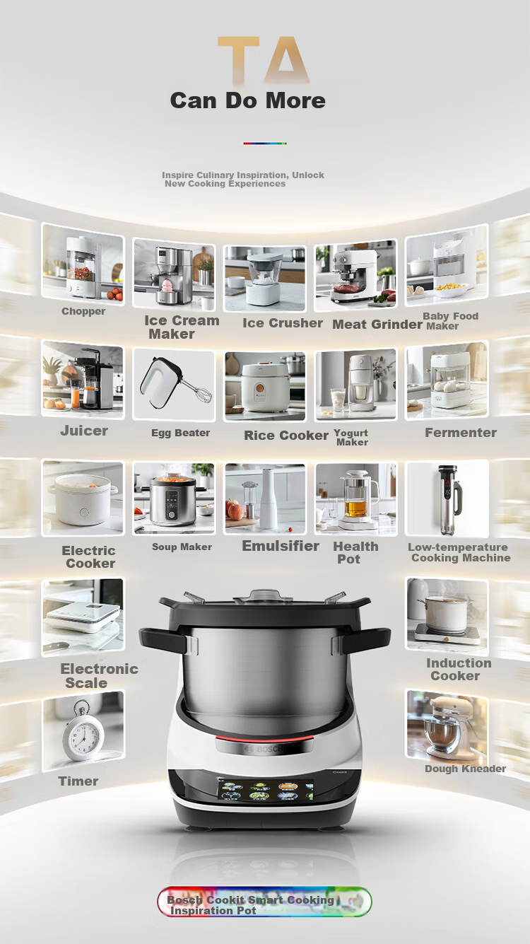 BOSCH [European Import] Cookit Intelligent Inspiration Pot AI Recipe Fully Automatic Cooking Machine Robot Multifunctional 30-In Chef Machine Electric Cooking Pot MCC9555CWC 11