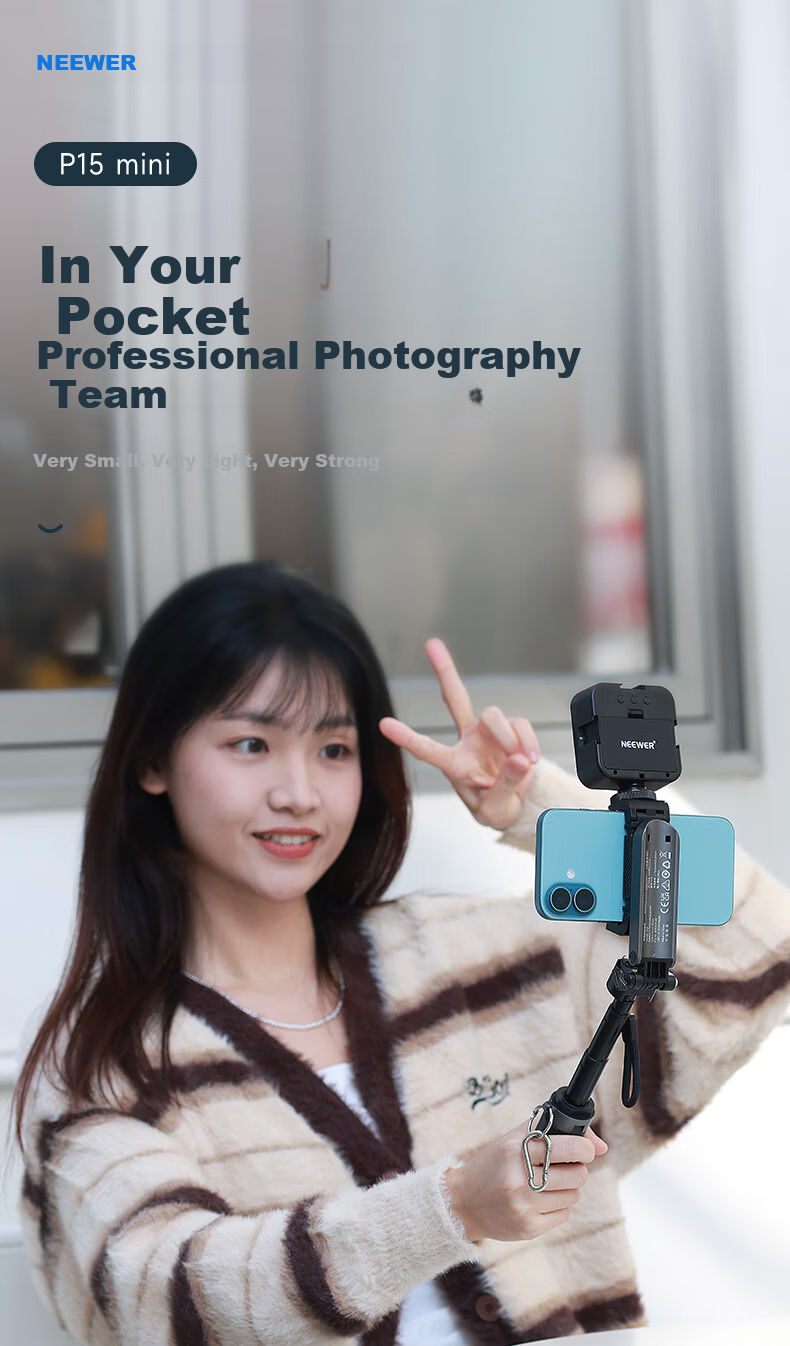 NEEWER Selfie Stick Magnetic Tripod Extendable Travel Phone Stand Floor-Standing Device 360-Degree Rotation Fully Automatic Multifunctional Shooting Live Streaming Anti-Shake Gimbal 1