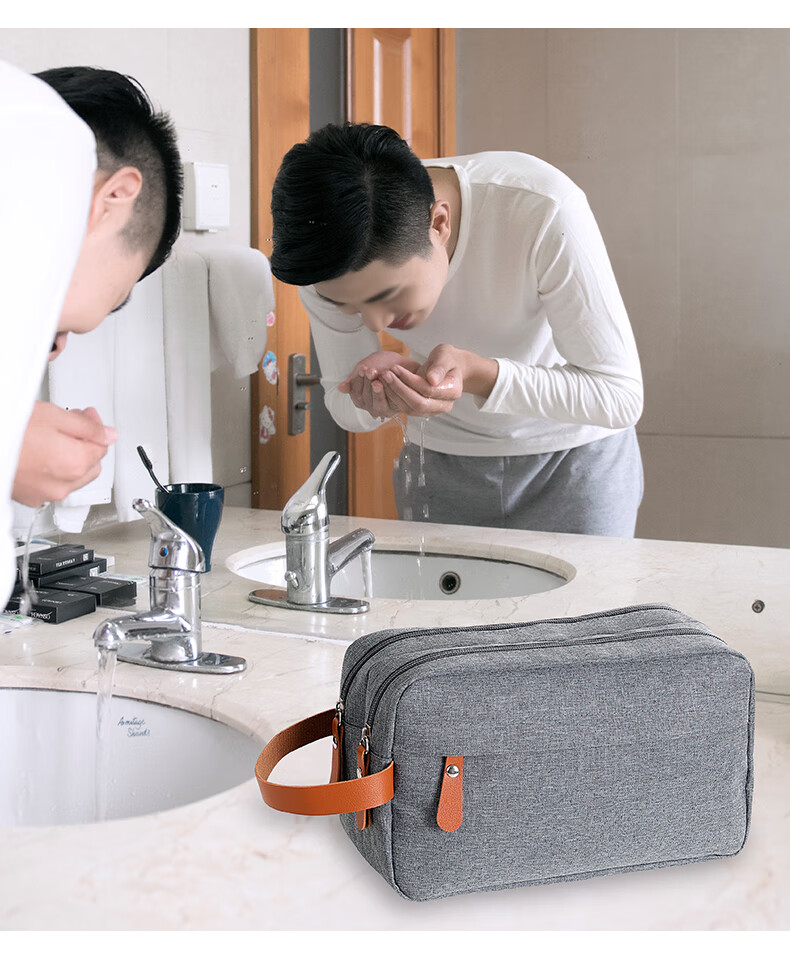 Bonayun Travel Toiletry Bag for Men, Portable Handheld Business Trip Makeup And Toiletry Organizer, Large Capacity Wash Bag 5