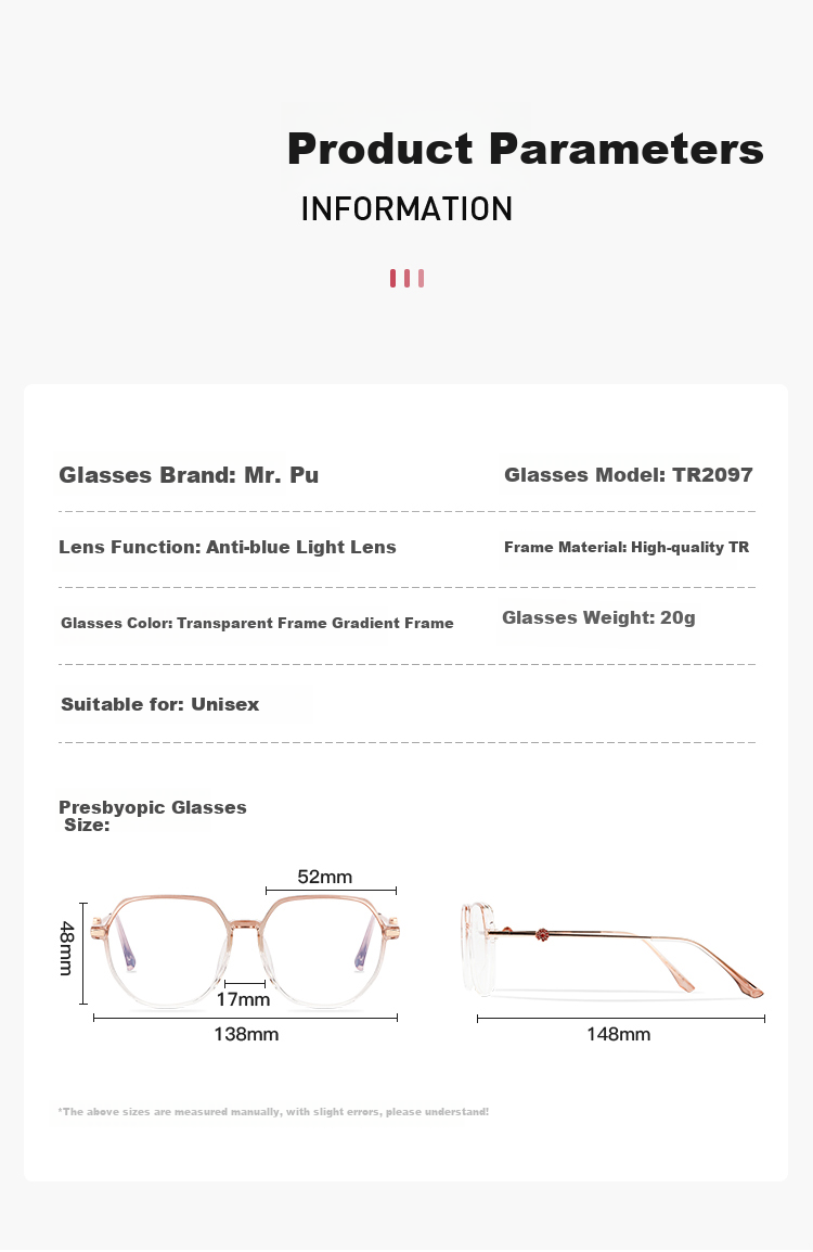 Mr. PuTian Anti-Blue Light Reading Glasses for Men And Women, Smart Multi-Focus Zoomable Bifocal Reading Glasses, 150 Degrees, for Ages 50-54 11