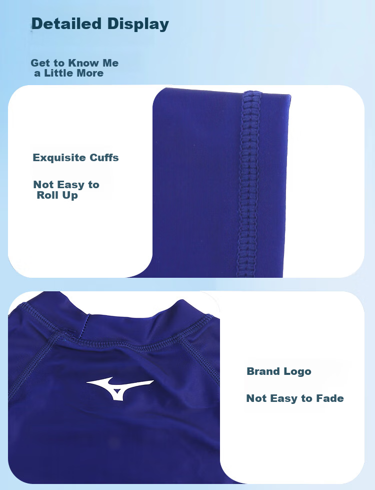MIZUNO Children's Swimwear, Boys' Two-Piece Short-Sleeve Top And Shorts Set, Hot Spring Baby Quick-Dry Surfing Suit G1408 Blue 150 9