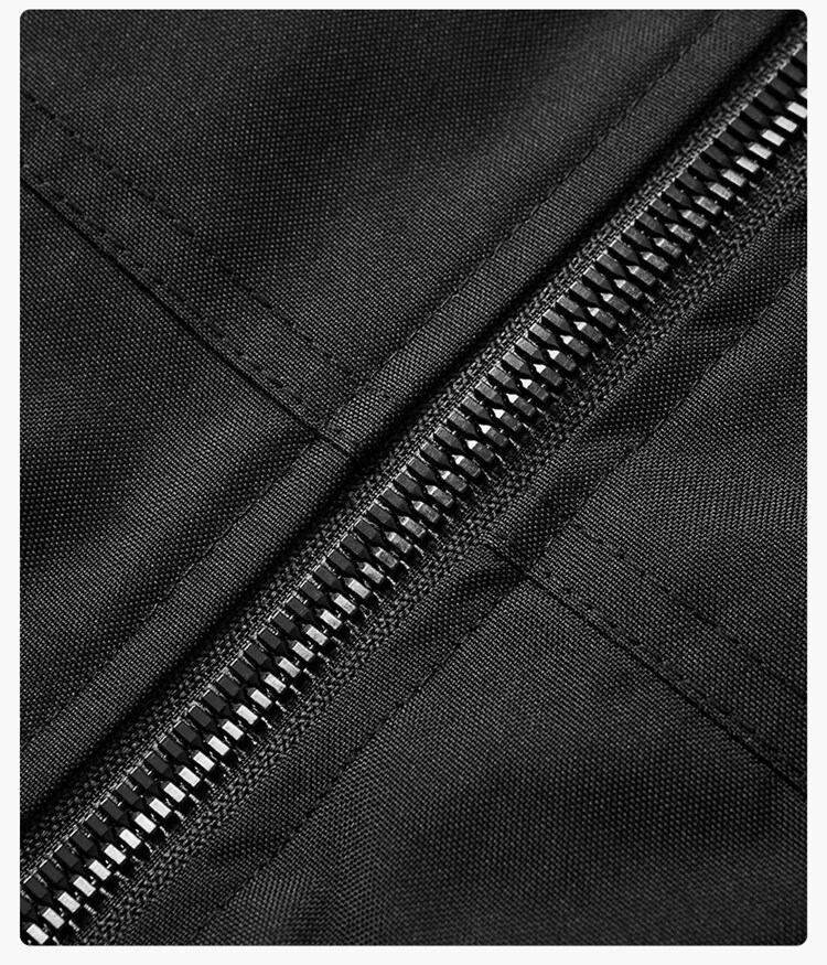 Wassup Sohot Men's Jacket, Autumn American-Style Stand-Up Collar Flight Jacket, Trendy Workwear Outerwear for Men, Black, Size L 2