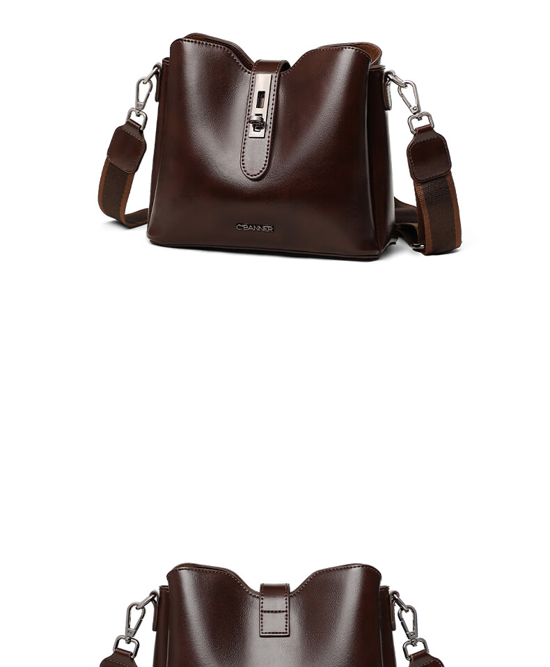 C.BANNER Women's Handbag Bucket Bag Soft Leather Shoulder Crossbody Bag Light Luxury Tote Birthday Mother's Day Gift Practical Present for Mom 11