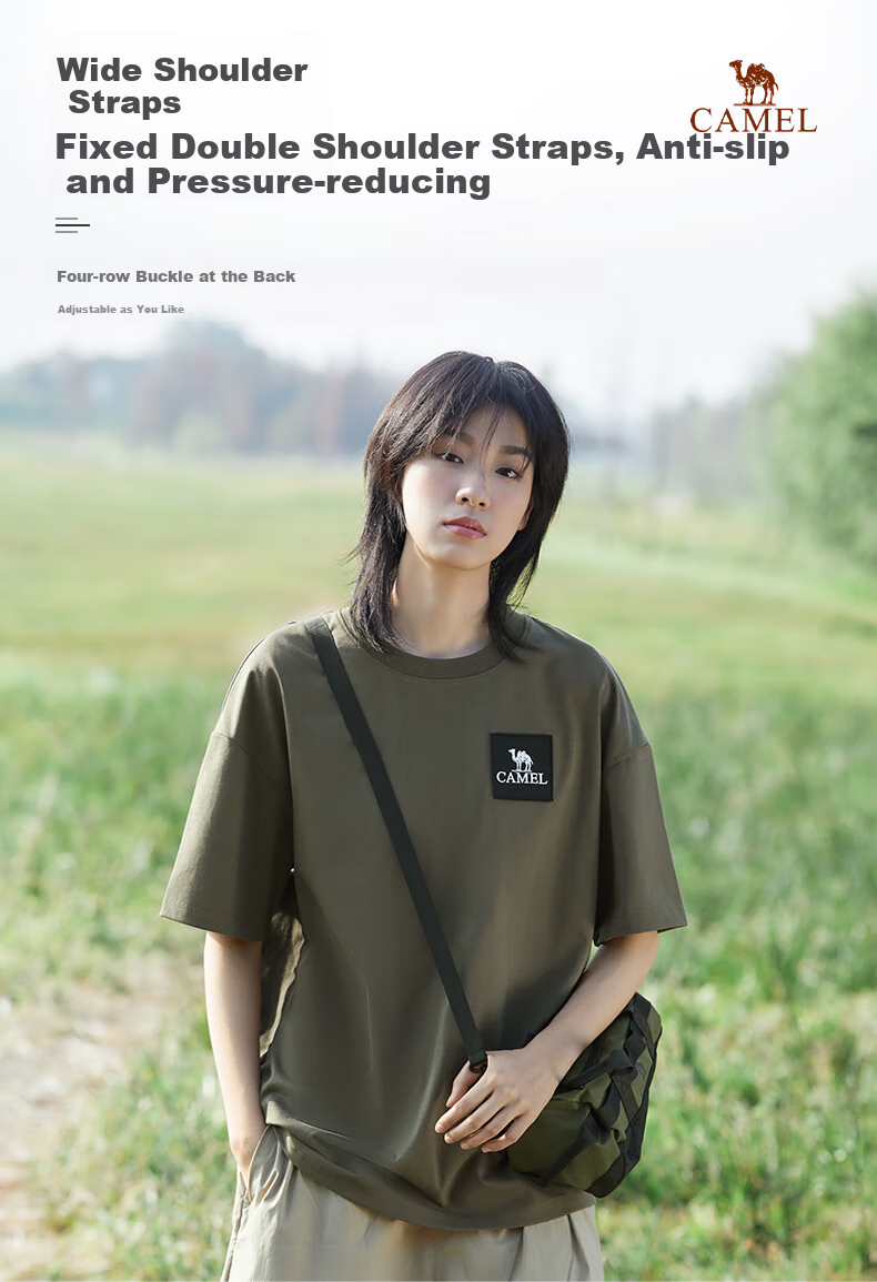 CAMEL Outdoor Quick-Dry T-Shirt for Men And Women, Spring And Summer Fast-Drying Elastic Round Neck Loose Mountain-Style Camping A13BAVV058C 7