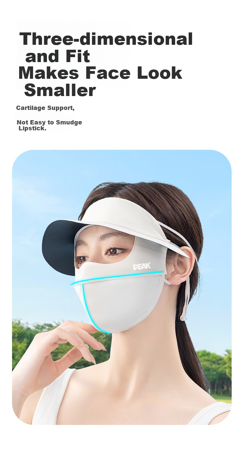 PEAK Sun Protection Face Mask for Women, Summer Cycling Electric Bike Driving Face Shield Sunscreen Face Mask, Light Gray 4
