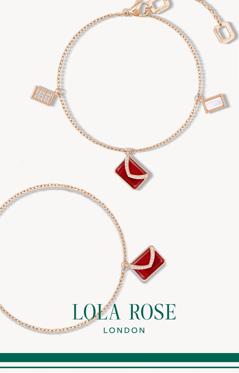 LOLA ROSE Love Letter Series Gemstone Bracelet for Women Red Carnelian Holiday Gift 1