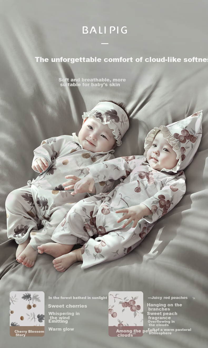 BALIPIG Newborn Baby Clothes 2-Piece Set, Full Moon A-Class Cotton, Baby Boy Romper, Instagram Style, Spring And Autumn Style Onesie for Girls 5