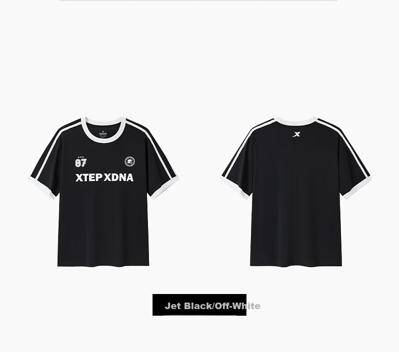 XTEP Cotton T-Shirt Unisex Summer Ice Silk American Retro Casual Versatile Sports Short Sleeve 5