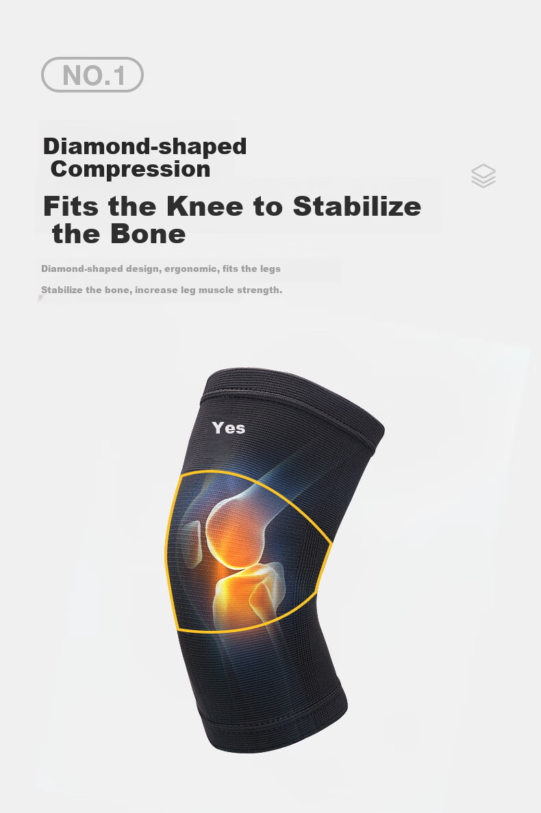 AQ Knee Brace for Sports Running Hiking Cycling, Specialized Knee Joint Protection Equipment, Black Red Blue 10502L, Single Pack 6